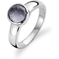 Ti Sento Ring Silver And Grey Cubic Zirconia Round Top