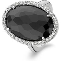 Ti Sento Ring Silver And Black Cubic Zirconia Oval