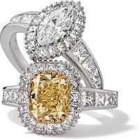 Hans D. Kreiger Ring White Gold 18K Fancy Yellow And Colourless Diamond Set