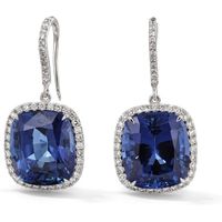 18ct White Gold Tanzanite And Diamond Cluster Earrings