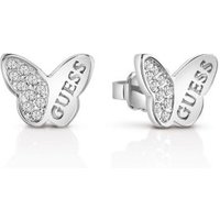 Guess Mariposa Rhodium-Plated Earrings
