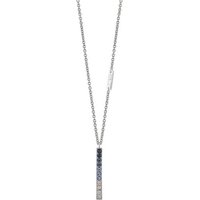 Guess Miami Rhodium Plated Blue Bar Necklace