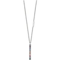 Guess Miami Rhodium Plated Coloured Bar Necklace