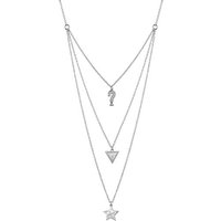 Guess Feel Guess Rhodium-Plated Necklace With 3 Charms
