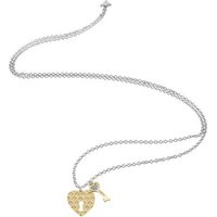 Guess Love Keys Necklace With Yellow Gold Plated Charms