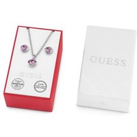 Guess Box Set With Pink Crystal Necklace And Earrings