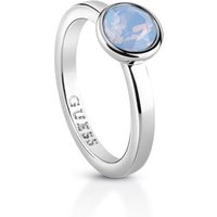 Guess Miami Rhodium Plated Light Blue Ring - Silver
