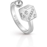 Guess Rolling Dice Rhodium-Plated Ring - Silver