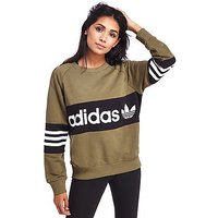 Adidas Originals Street Crew Sweatshirt - Khaki/Black/White - Womens
