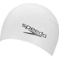 Speedo Plain Moulded Swim Cap - White/Black - Womens