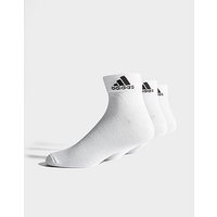 Adidas 3 Pack Sport Quarter Socks - White - Womens