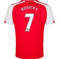 Arsenal Home Shirt 2014/15 - Kids Red With Rosicky 7 Printing, Red