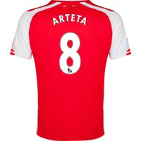 Arsenal Home Shirt 2014/15 - Kids Red With Arteta 8 Printing, Red