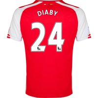 Arsenal Home Shirt 2014/15 - Kids Red With Diaby 24 Printing, Red