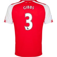 Arsenal Home Shirt 2014/15 - Kids Red With Gibbs 3 Printing, Red