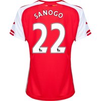 Arsenal Home Shirt 2014/15 - Womens Red With Sanogo 22 Printing, Red