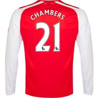 Arsenal Home Shirt 2014/15 - Long Sleeve - Kids With Chambers 21 Print, Red