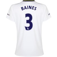 Everton SS 3rd Shirt 2014/15- Womens With Baines 3 Printing, White