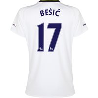 Everton SS 3rd Shirt 2014/15- Womens With Besic 17 Printing, White