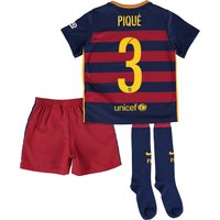 Barcelona Home Kit 2015/16 - Little Boys Blue With Pique 3 Printing, Red/Blue
