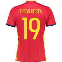 Spain Home Shirt 2016 - Kids With Diego Costa 19 Printing, N/A