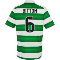 Celtic Home Kids Shirt 2016-17 With Bitton 6 Printing, Green/White