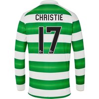 Celtic Home Kids Shirt 2016-17 - Long Sleeve With Christie 17 Printing, Green/White