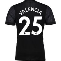 Manchester United Away Adi Zero Shirt 2017-18 With Valencia 25 Printin, Black