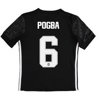 Manchester United Away Cup Shirt 2017-18 - Kids With Pogba 6 Printing, Black
