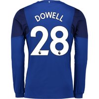Everton Home Shirt 2017/18 - Long Sleeved With Dowell 28 Printing, Blue