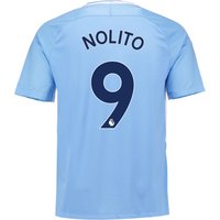 Manchester City Home Stadium Shirt 2017-18 With Nolito 9 Printing, Blue