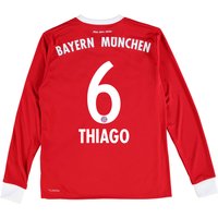 Bayern Munich Home Shirt 2017-18 - Kids - Long Sleeve With Thiago 6 Pr, Red