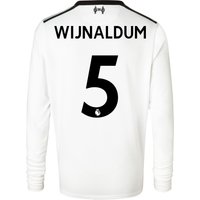 Liverpool Away Shirt 2017-18 - Long Sleeve - Kids With Wijnaldum 5 Pri, Black