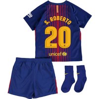 Barcelona Home Stadium Kit 2017/18 - Infants - Unsponsored With S.Robe, Red/Blue