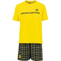 BVB Check Shorts And T-Shirt Pyjamas - Yellow/Black, Yellow