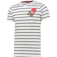 England Rugby 1871 Rose Stripe T-Shirt Cream, Cream