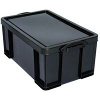Really Useful Garage & Loft Storage Black 64L Plastic Storage Box