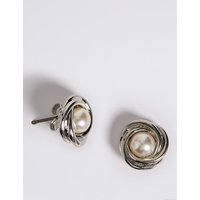 M&S Collection Pearl Effect Twisted Knot Stud Earrings