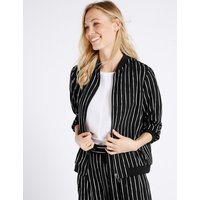 M&S Collection Striped Bomber Jacket