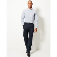 M&S Collection Regular Fit Wool Blend Flat Front Trousers