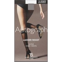 Autograph 3 Pair Pack 15 Denier Ladder Resist Shine Knee Highs With Silver Technology