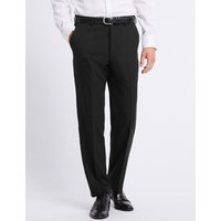 M&S Collection Big & Tall Black Regular Fit Trousers