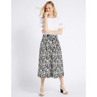 M&S Collection Floral Jacquard Woven A-Line Midi Skirt
