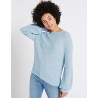 M&S Collection Ribbed Round Neck Jumper