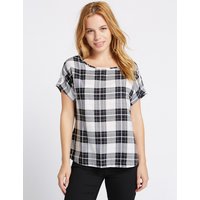 M&S Collection PETITE Modal Blend Checked Shell Top