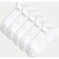 5 Pairs Of Freshfeet Cotton Rich Cushioned Trainer Liner Socks (5-14 Years)