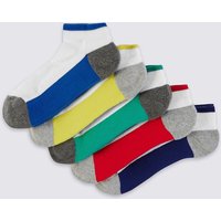 5 Pairs Of Freshfeet Trainer Liners Socks (5-14 Years)