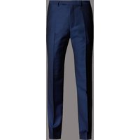 Autograph Blue Tailored Fit Wool Trousers