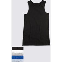 5 Pack Pure Cotton Assorted Vests (18 Months - 16 Years)