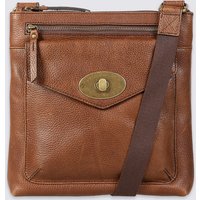 M&S Collection Leather Turn-Lock Messenger Bag